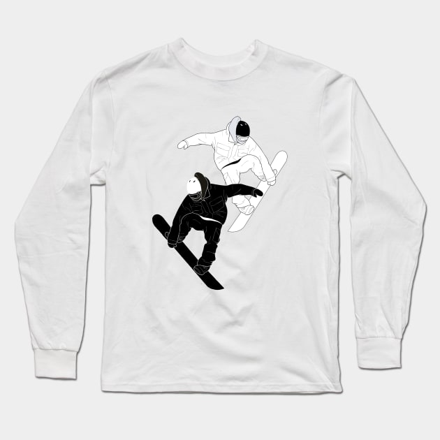 Yin and Yang Boarders Long Sleeve T-Shirt by Swadeillustrations